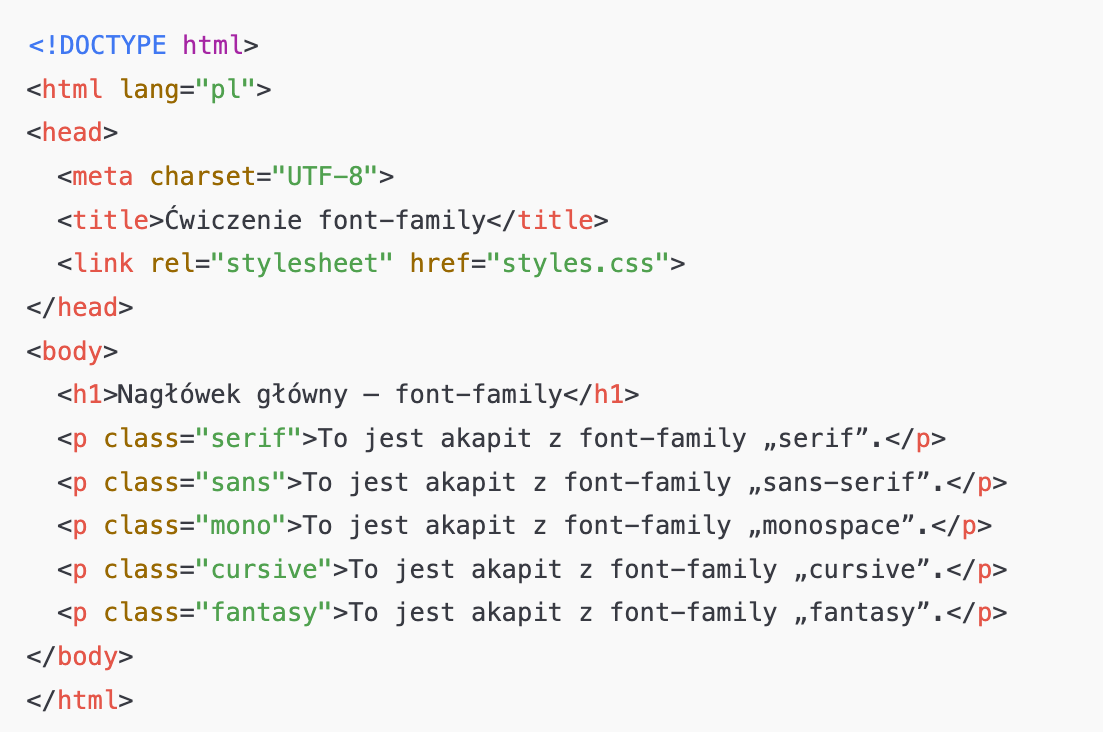 2025-10-29a 08 - HTML ,CSS - tekst i czcionka, identyfikatory i klasy.
